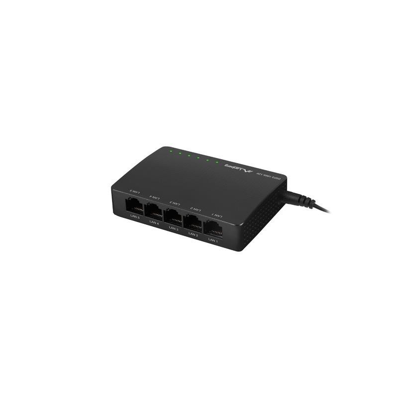 Switch niezarządzalny Lanberg DSP2-1005-12V 5-Port 1000Mb/s Desktop 12V