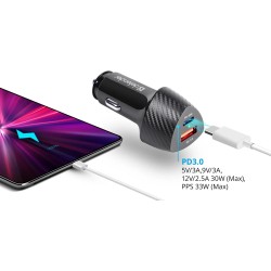 Ładowarka samochodowa Defender UCA-92 USBx1 USB-Cx1 QC, PD power delivery
