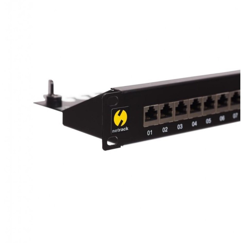 Patch panel 19" Netrack 24-porty kat. 6A FTP wyposażony