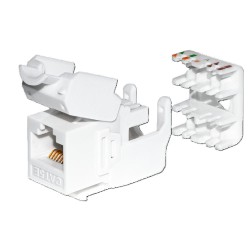 Moduł keystone Jack RJ45 kat. 5e UTP, beznarzędziowy Netrack, biały