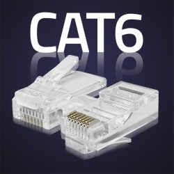 Wtyk QOLTEC złącze modularne RJ45 | CAT6 | UTP | Pozłacane styki | 10 sztuk