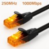 Kabel Patchcord Qoltec UTP | CAT6 | 2 x RJ-45 | High speed 1Gb/s | Pozłacane styki | 10m | Czarny