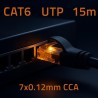 Kabel Patchcord Qoltec UTP | CAT6 | 2 x RJ-45 | High speed 1Gb/s | Pozłacane styki | 15m | Czarny