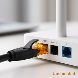 Kabel Patchcord Qoltec UTP | CAT6 | 2 x RJ-45 | High speed 1Gb/s | Pozłacane styki | 25m | Czarny