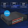 Switch niezarządzalny Qoltec przełącznik sieciowy Gigabit Ethernet PoE | 16x RJ45 | 2x RJ45 Uplink | 2x SFP | 1000 Mb/s
