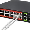 Switch niezarządzalny Qoltec przełącznik sieciowy Gigabit Ethernet PoE | 16x RJ45 | 2x RJ45 Uplink | 2x SFP | 1000 Mb/s