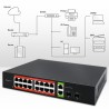 Switch niezarządzalny Qoltec przełącznik sieciowy Gigabit Ethernet PoE | 16x RJ45 | 2x RJ45 Uplink | 2x SFP | 1000 Mb/s
