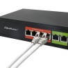 Switch niezarządzalny Qoltec przełącznik sieciowy Fast Ethernet PoE | 4x RJ45 | 2x RJ45 Uplink | 65W | 10/100Mb/s