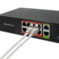 Switch niezarządzalny Qoltec przełącznik sieciowy Fast Ethernet PoE | 8x RJ45 | 2x RJ45 Uplink | 120W | 10/100Mb/s