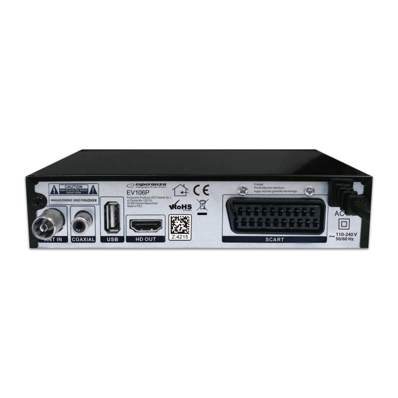 Tuner cyfrowy Esperanza EV106P DVB-T/T2 H.265/HEVC