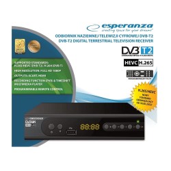 Tuner cyfrowy Esperanza EV106P DVB-T/T2 H.265/HEVC