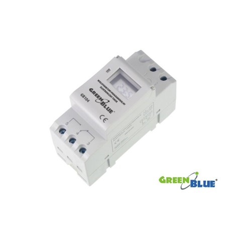 Timer cyfrowy GreenBlue GB104 na szynę DIN 16 programów max 240 programów
