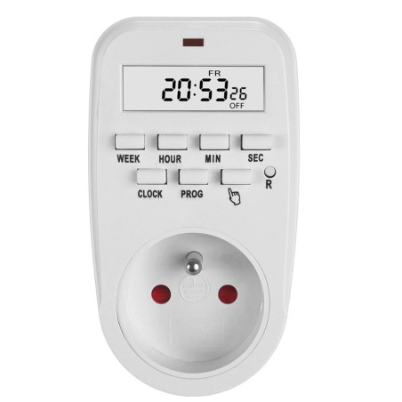 Włącznik czasowy timer cyfrowy GreenBlue GB362 E, max. obciążenie 16A, IP20