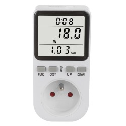 Miernik energii GreenBlue GB364 E, watomierz, typ E, 220-240V AC, 50Hz, max. obciążenie 16A, IP20, wbudowana bateria