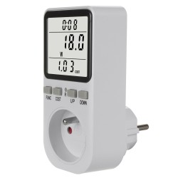 Miernik energii GreenBlue GB364 E, watomierz, typ E, 220-240V AC, 50Hz, max. obciążenie 16A, IP20, wbudowana bateria