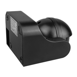 Czujnik ruchu PIR Maclean MCE358 B/B, na podczerwień, IP44, czarny z czarną przesłoną, zasięg 12m, max. obciążenie 300/1200W