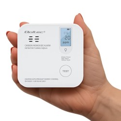 Czujnik tlenku węgla Qoltec z baterią | alarm 85dB | LED