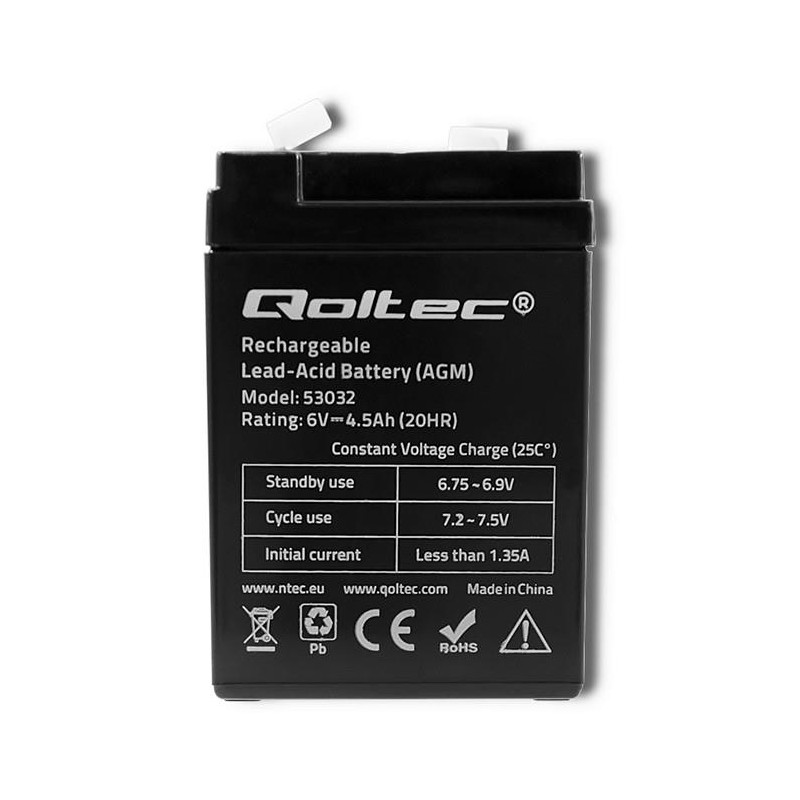 Akumulator AGM Qoltec 6V | 4.5Ah