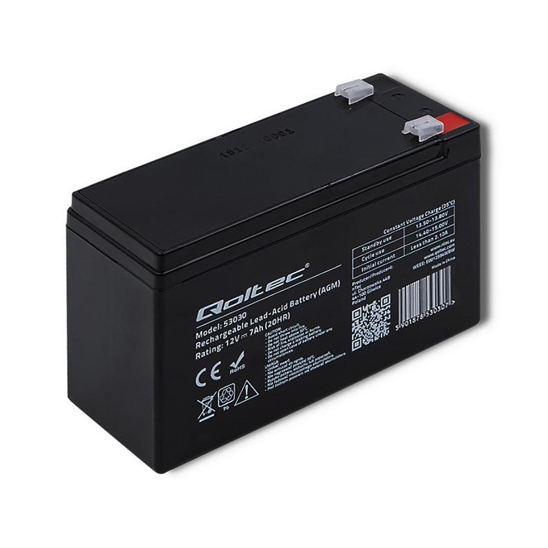 Akumulator AGM Qoltec 12V | 7Ah