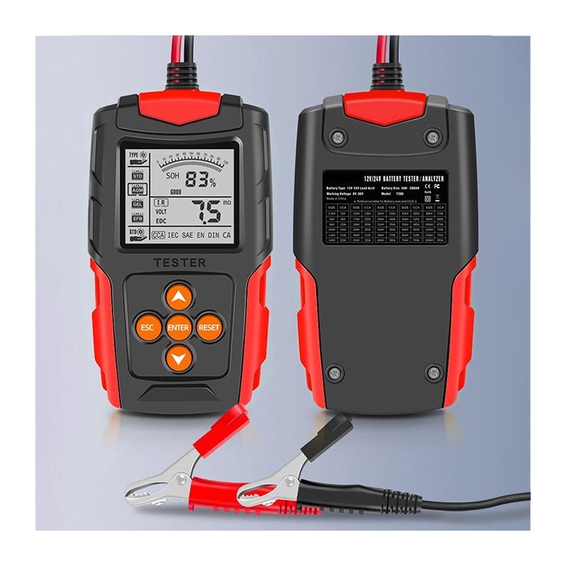 Tester cyfrowy Qoltec akumulatora z wyświetlaczem LCD | 12V | 24V | 3Ah-200Ah