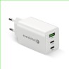 Ładowarka sieciowa everActive GaN SC-655Q 1x USB, 2x USB-C PD PPS QC4+ 65W biała
