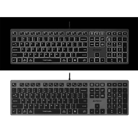 Klawiatura przewodowa A4Tech FSTYLER FX60H (White Backlit) czarno-grafitowa