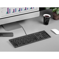 Klawiatura przewodowa A4Tech FSTYLER FX60H (White Backlit) czarno-grafitowa