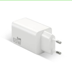 Ładowarka sieciowa everActive GaN SC-655Q 1x USB, 2x USB-C PD PPS QC4+ 65W biała